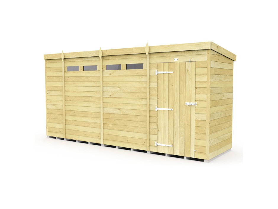 14ft x 5ft Pent Security Shed