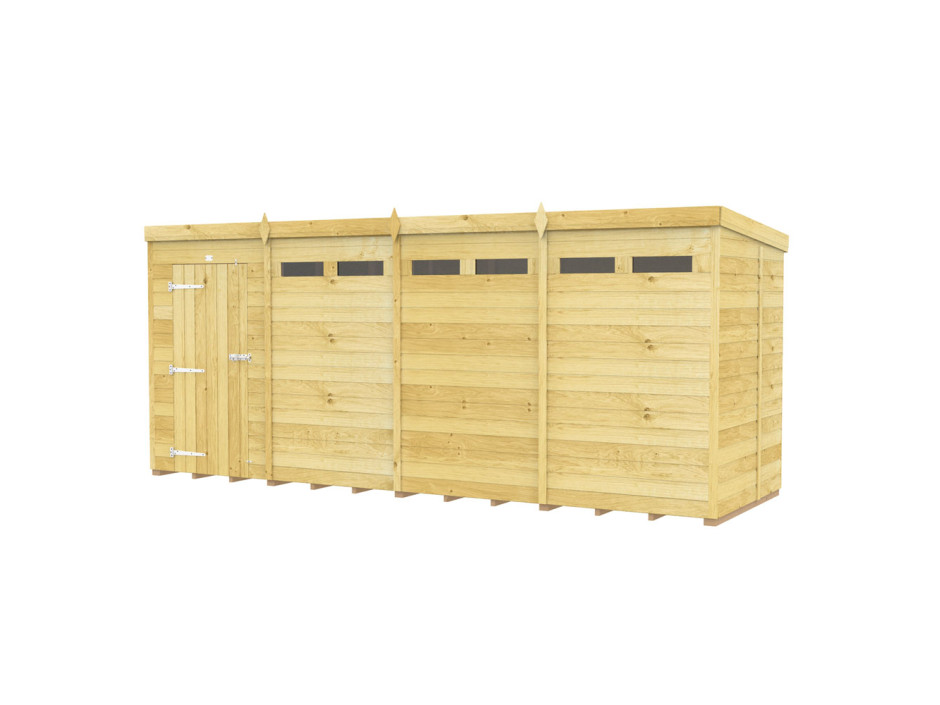16ft x 5ft Pent Security Shed