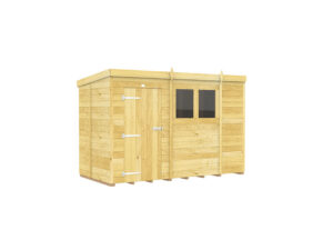 10ft x 5ft Pent Shed with tongue and groove cladding in garden