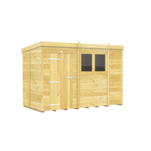 10ft x 5ft Pent Shed with tongue and groove cladding in garden