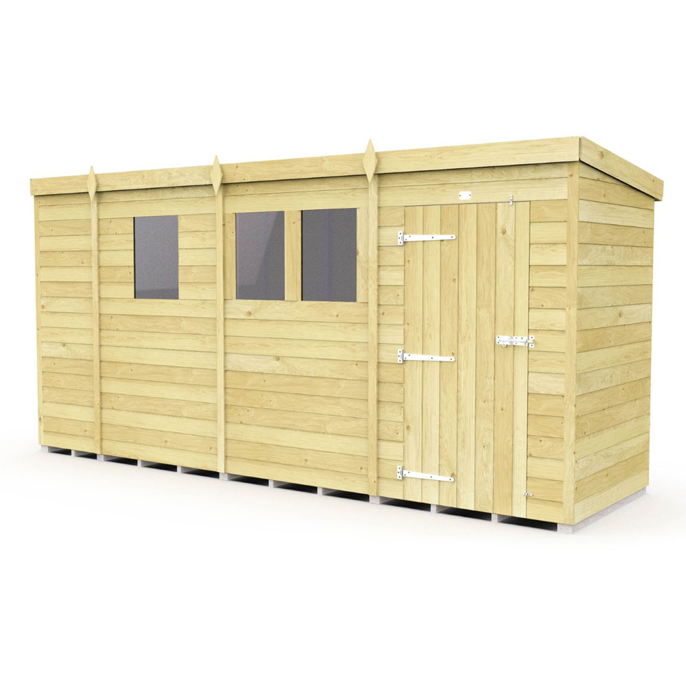 13ft x 4ft pent shed with tongue and groove cladding