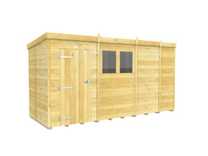 13ft x 5ft Pent Shed with pressure-treated timber