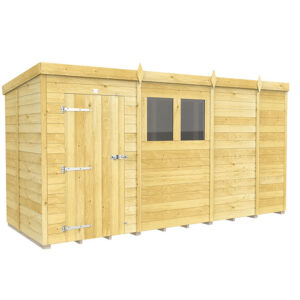13ft x 5ft Pent Shed with pressure-treated timber