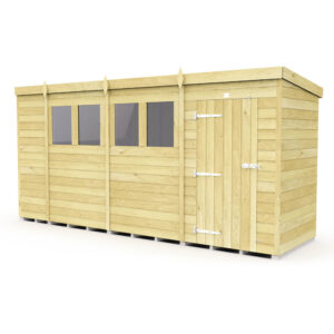 15ft x 4ft pent shed with weatherproof tongue and groove cladding