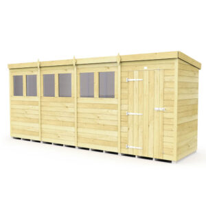 16ft x 4ft pent shed with compact weatherproof design