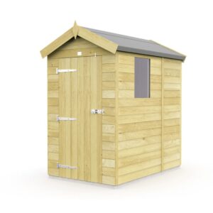 Durable 4ft x 5ft Apex Shed with weather-resistant timber cladding.