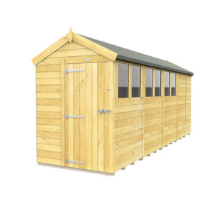 5ft x 17ft Apex Shed with double doors and window view
