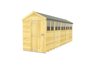 5ft x 20ft Apex Shed with double doors and pitched roof
