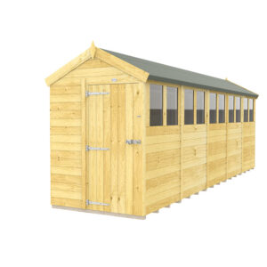 5ft x 20ft Apex Shed with double doors and pitched roof