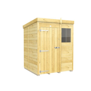 5ft x 5ft Pent Shed with timber cladding and pent roof
