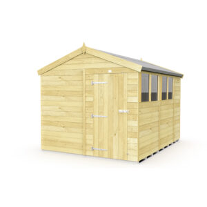 8ft x 10ft apex shed with heavy-duty tongue and groove panels