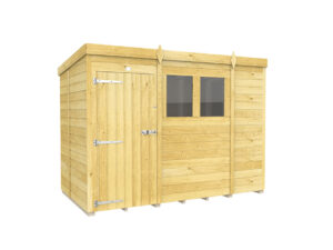 Spacious 9ft x 5ft Pent Shed in a modern garden setting