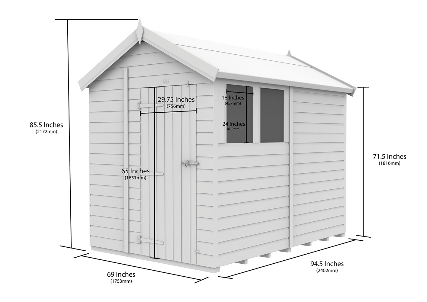 6ft x 8ft Apex Shed - Image 2