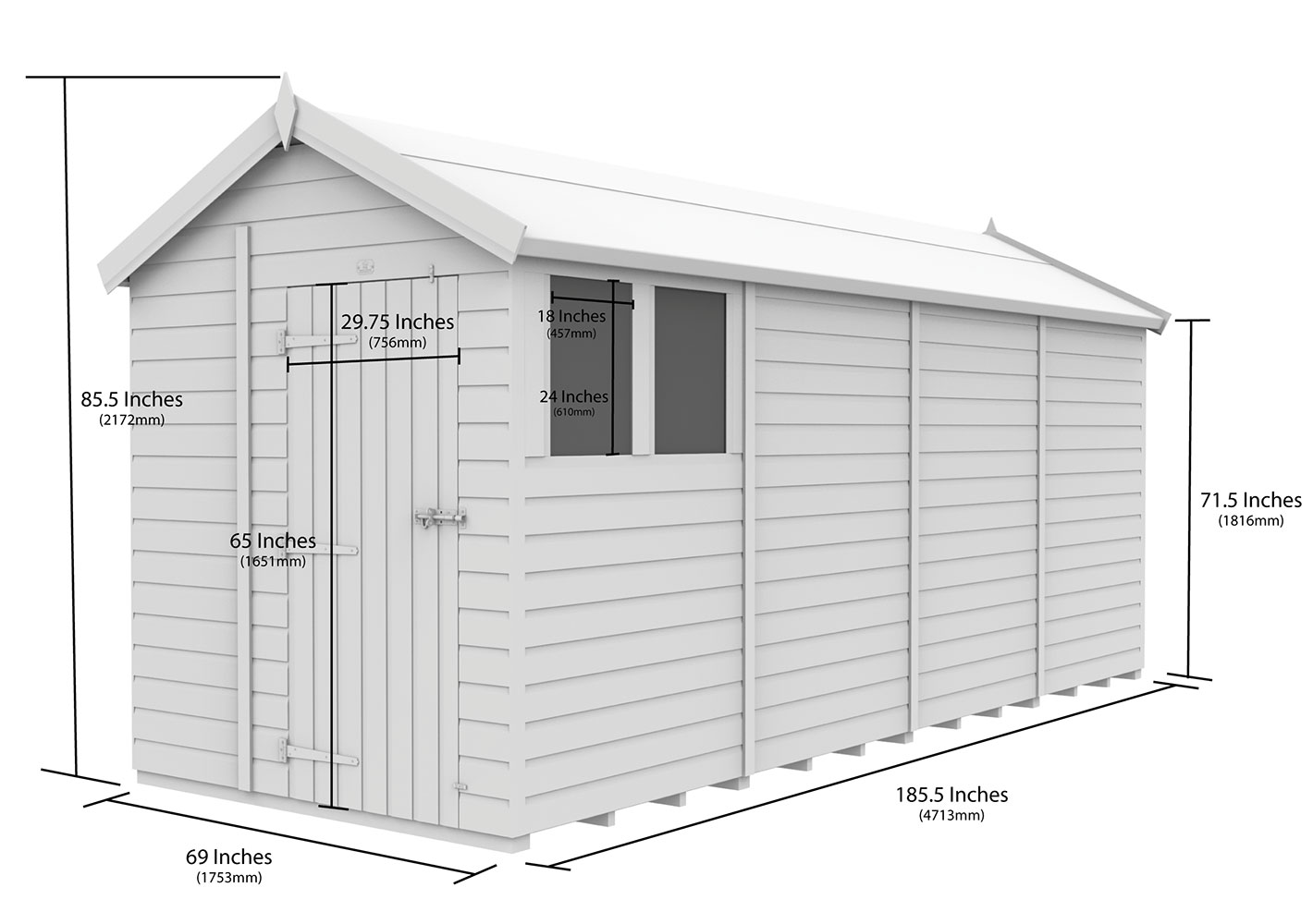 6ft x 16ft Apex Shed - Image 2