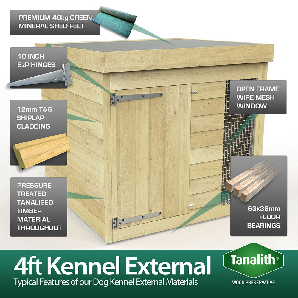 4ft x 4ft Dog Kennel and Run - Image 4