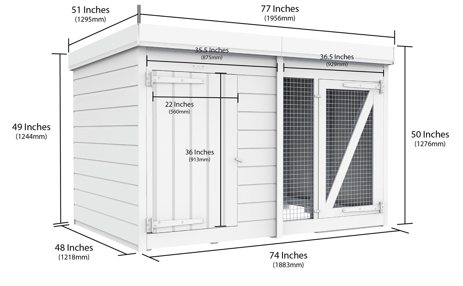 6ft x 4ft Dog Kennel and Run - Image 2