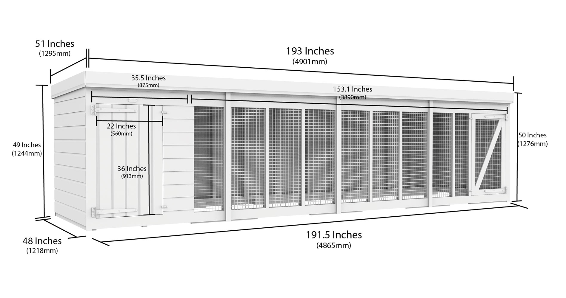 16ft x 4ft Dog Kennel and Run - Image 2