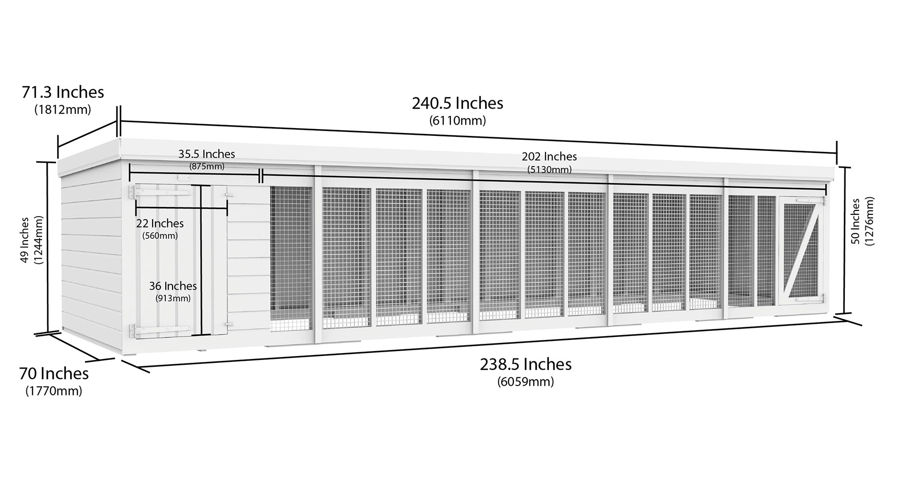 20ft x 6ft Dog Kennel and Run - Image 2
