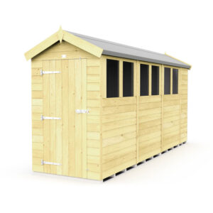 4ft x 15ft Apex Shed featuring tongue & groove panels and apex roof.