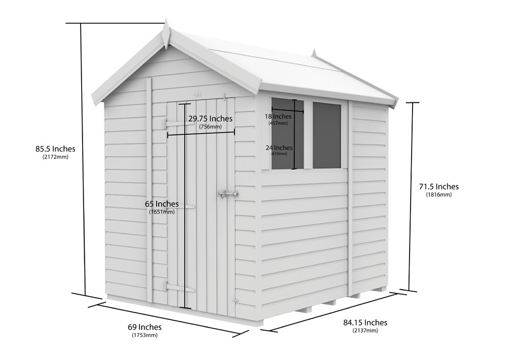 6ft x 7ft Apex Shed - Image 5