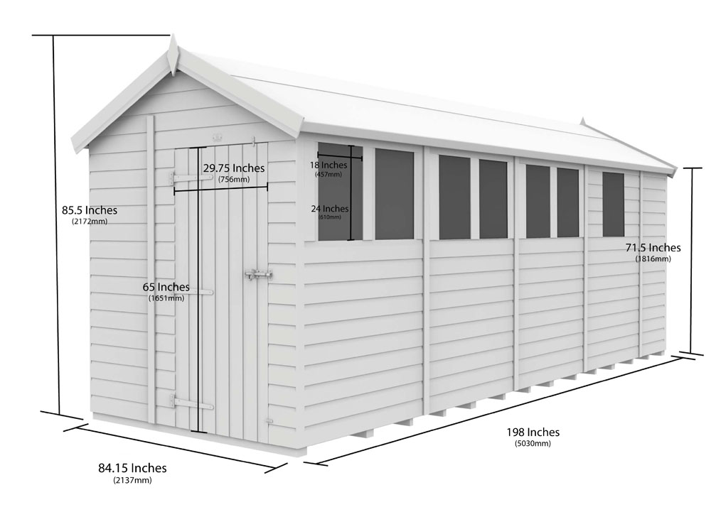 7ft x 17ft Apex Shed - Image 5