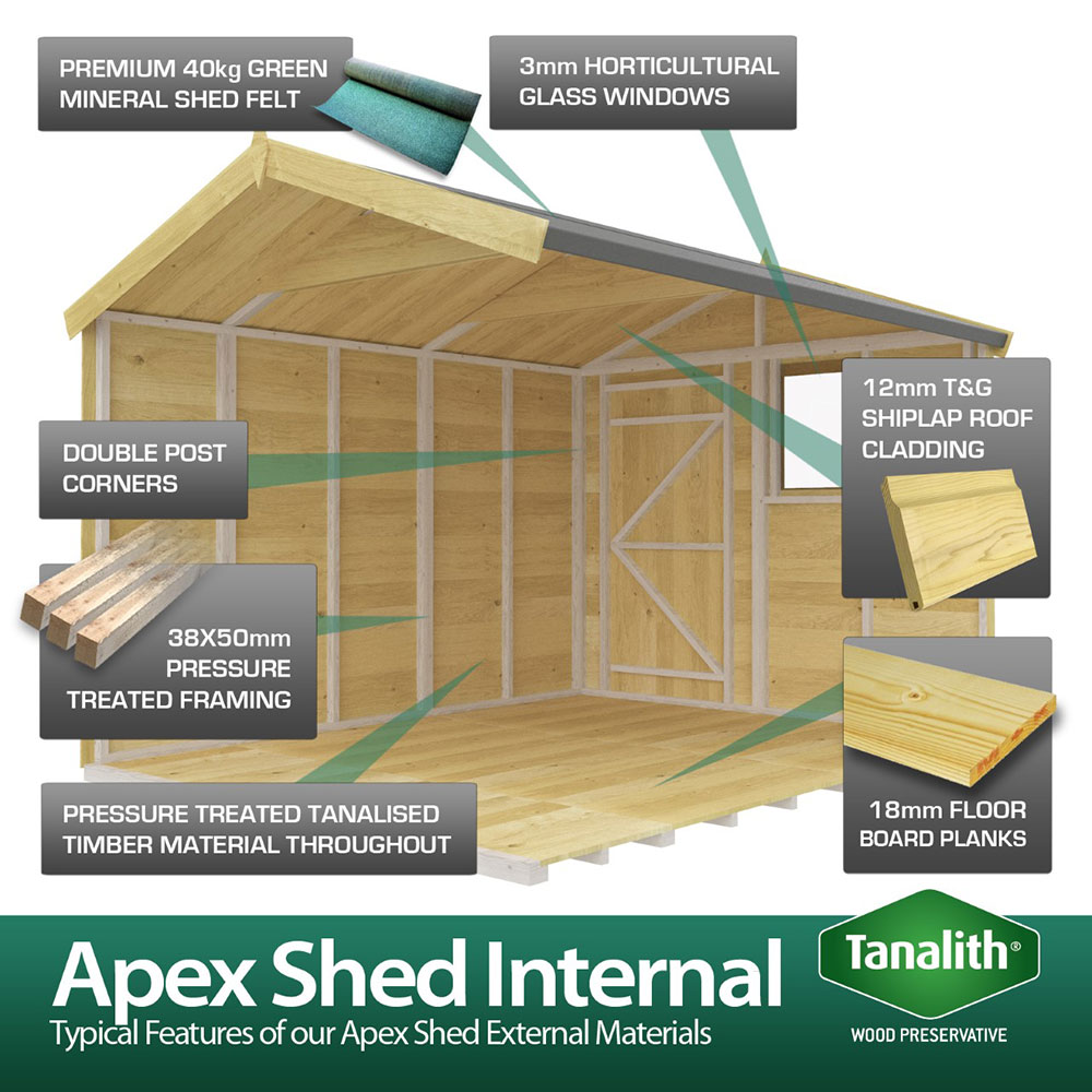 8ft x 12ft Apex Shed - Image 8