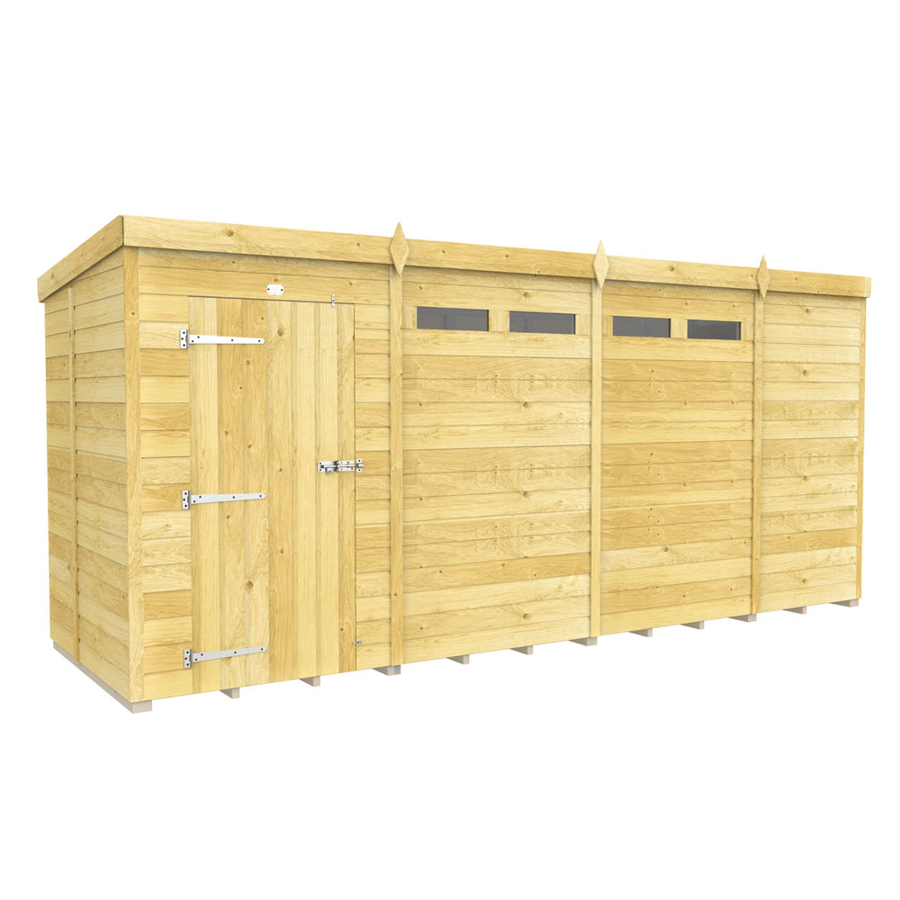 15ft x 5ft Pent Security Shed