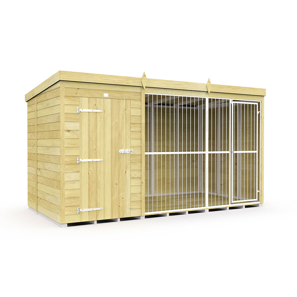 12ft X 6ft Dog Kennel and Run Full Height with Bars