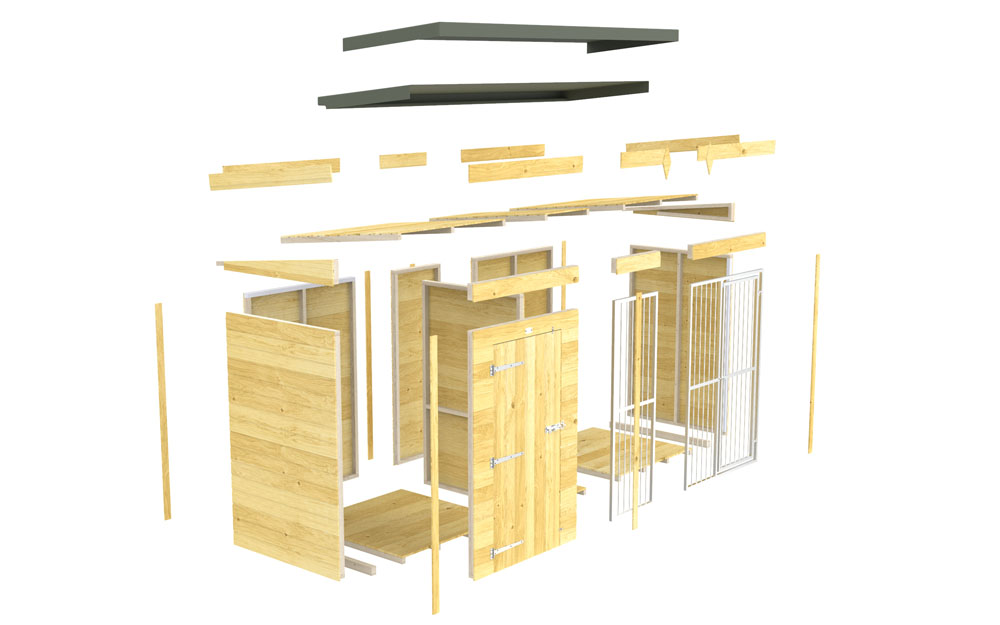 12ft X 6ft Dog Kennel and Run Full Height with Bars - Image 5