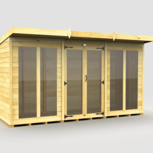 12ft x 4ft Pent Summer House (Full Height Window)