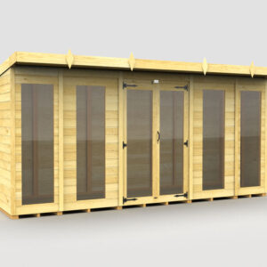 14ft x 4ft Pent Summer House (Full Height Window)