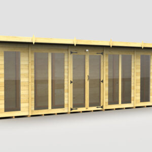 18ft x 4ft Pent Summer House (Full Height Window)