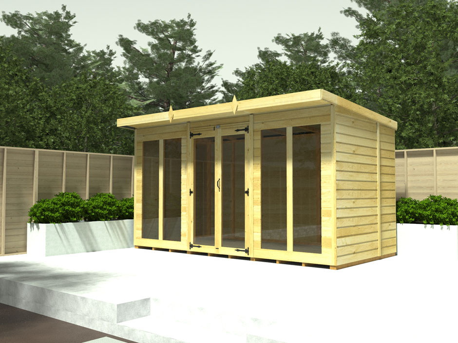20ft x 5ft Pent Summer House (Full Height Window) - Image 8