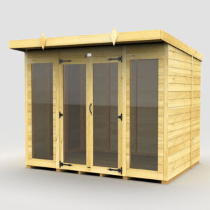 8ft x 6ft Pent Summer House (Full Height Window)