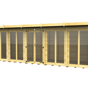 20ft x 8ft Pent Summer House (Full Height Window)