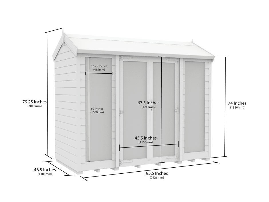 4ft x 8ft Apex Summer House (Full Height Window) - Image 2