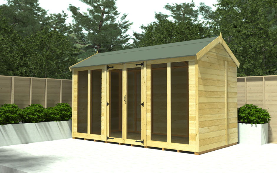 4ft x 8ft Apex Summer House (Full Height Window) - Image 7
