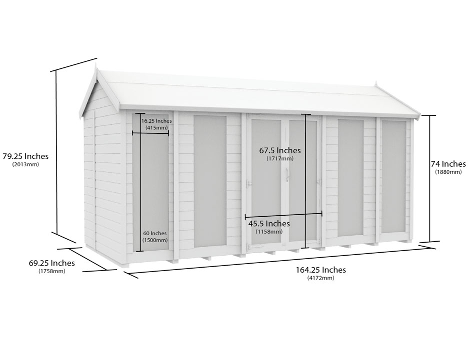 6ft x 14ft Apex Summer House (Full Height Window) - Image 2