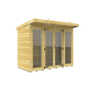 8ft x 4ft Pent Summer House Loglap (Full Height Window)