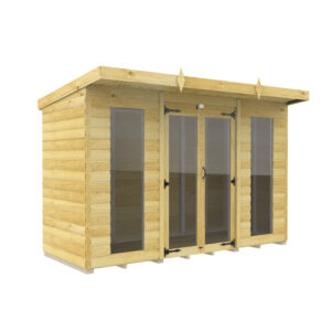 10ft x 4ft Pent Summer House Loglap (Full Height Window)