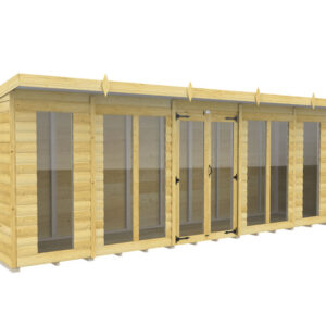 18ft x 4ft Pent Summer House Loglap (Full Height Window)