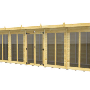 20ft x 5ft Pent Summer House Loglap (Full Height Window)