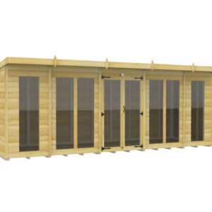 18ft x 6ft Pent Summer House Loglap (Full Height Window)