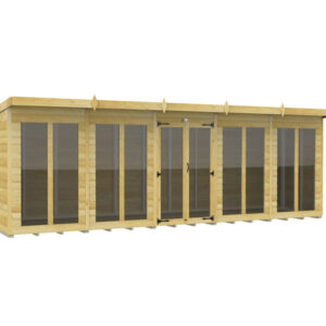 20ft x 6ft Pent Summer House Loglap (Full Height Window)