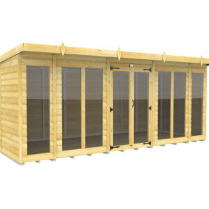 16ft x 7ft Pent Summer House Loglap (Full Height Window)