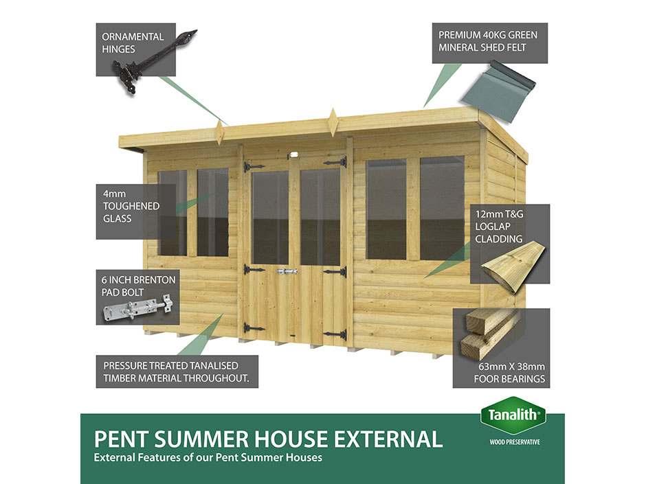 14ft x 5ft Pent Summer House Loglap - Image 2