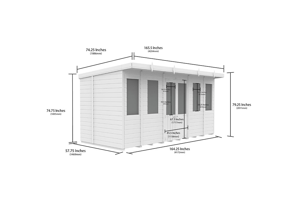 14ft x 5ft Pent Summer House Loglap - Image 5