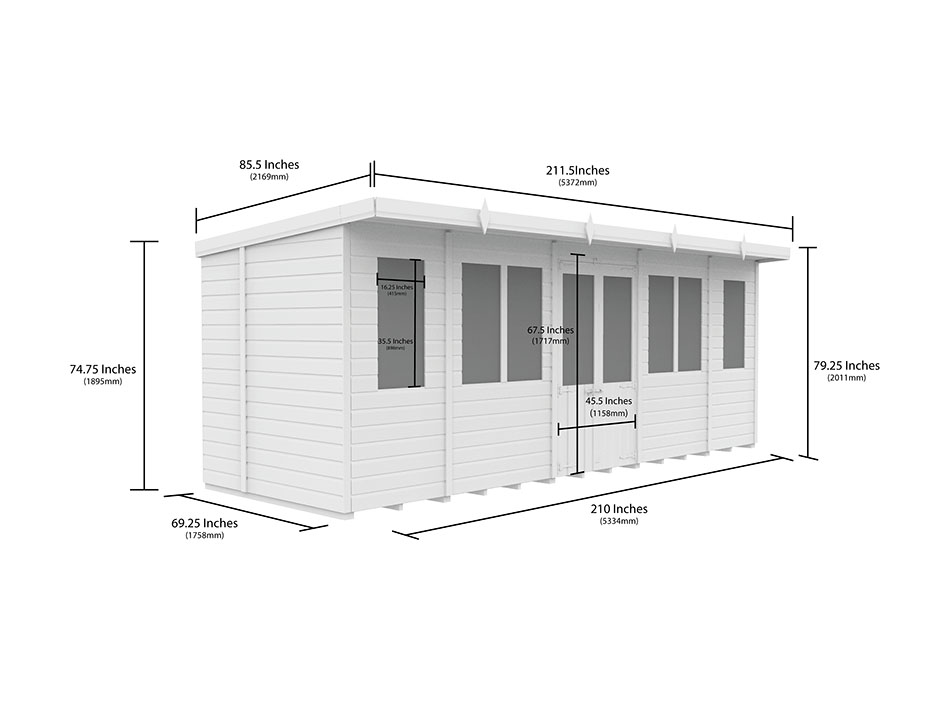 18ft x 6ft Pent Summer House Loglap - Image 4