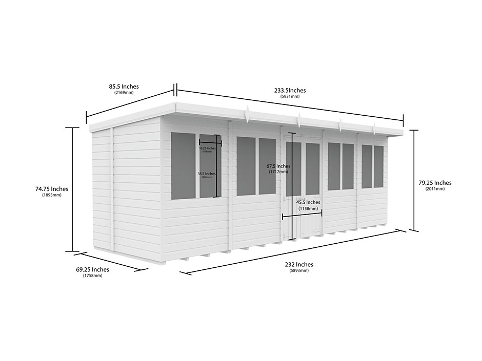 20ft x 6ft Pent Summer House Loglap - Image 4