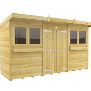 12ft x 4ft Pent Summer Shed Loglap